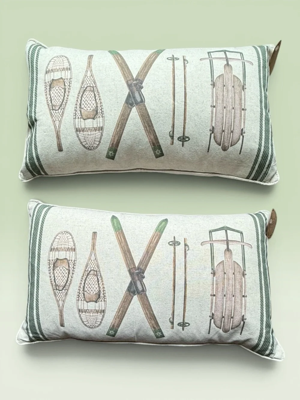 Two Aspen Est 1949 Feather Filled Winter Gear Accent Pillows